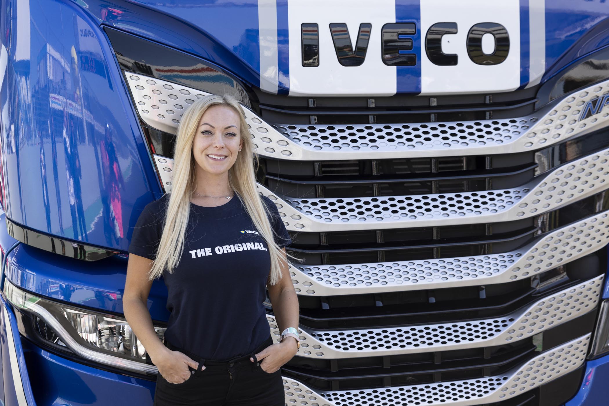 Swedish Truck driver Angelica Larsson visits ETRC event at Most